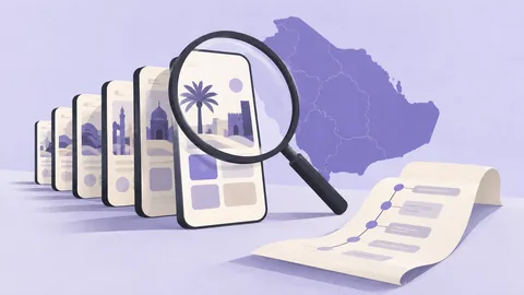 Conceptual illustration: 100 Saudi Apps: An RTL UX Benchmark - Research Protocol