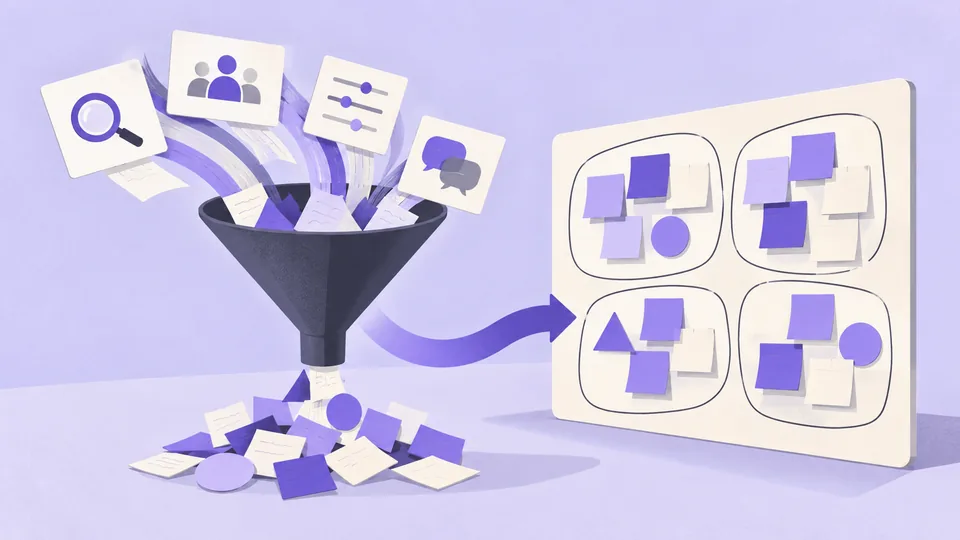 Conceptual illustration: Affinity Mapping: How to Turn Research Into Product Insights