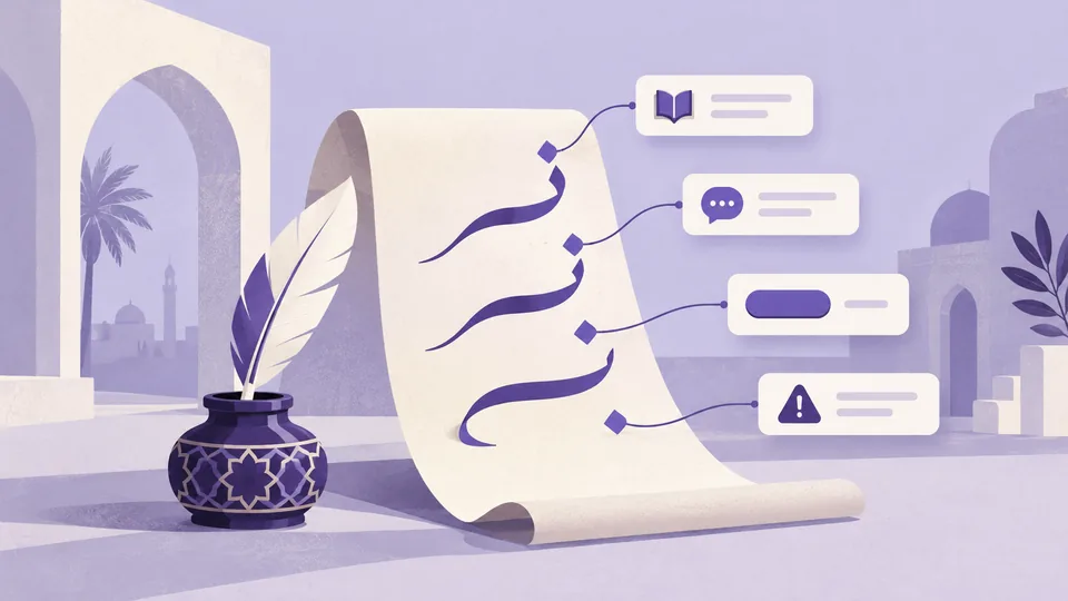 Conceptual illustration: Arabic Microcopy: Writing Better UX Copy for MENA Products