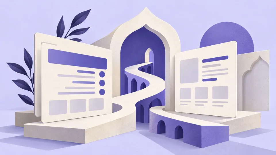 Conceptual illustration of Arabic / RTL UX Design