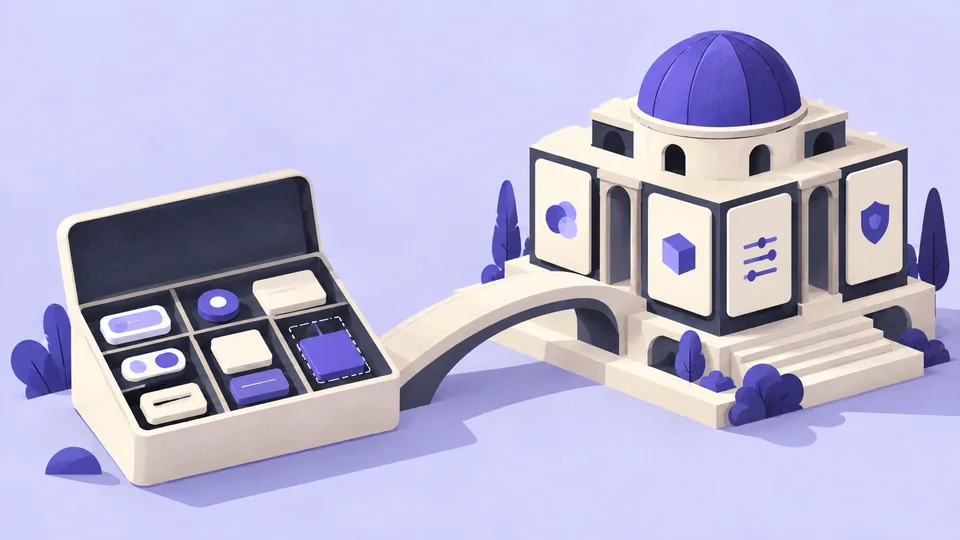 Conceptual illustration: Design System vs Component Library: What's the Difference?