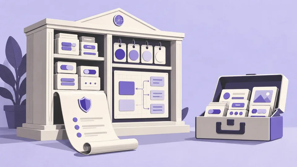 Conceptual illustration: Design System vs UI Kit: What's the Difference?