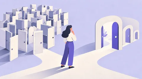 Conceptual illustration: Hick's Law in UX: Why More Choices Can Hurt Conversion