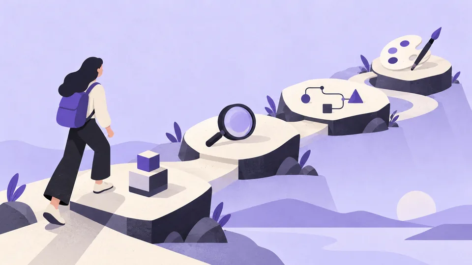 Conceptual illustration: How to Become a UX Designer: A Step-by-Step Roadmap