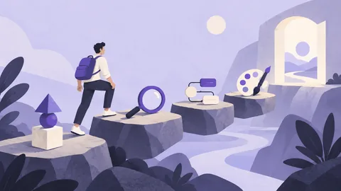 Conceptual illustration: Learn UX Design: A Complete Beginner's Guide