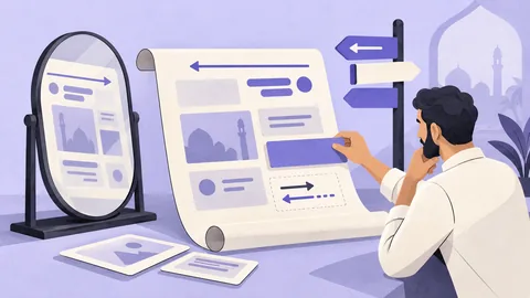 Conceptual illustration: RTL UX Checklist for Arabic Digital Products
