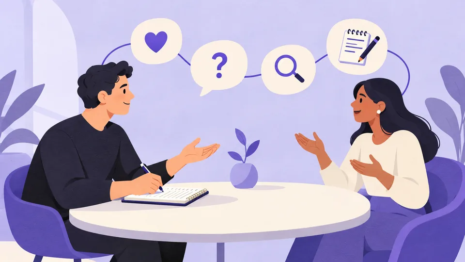 Conceptual illustration: User Interview Script Template for Product Research