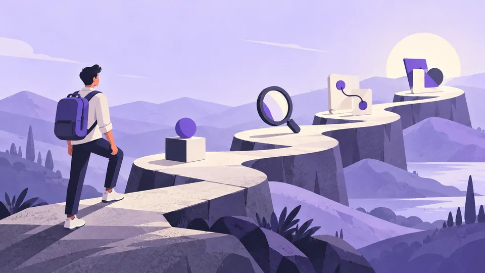 Conceptual illustration: UX Design Roadmap: How to Learn UX From Zero