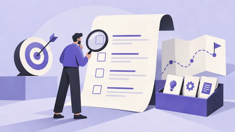 Conceptual illustration: UX Heuristic Evaluation Template