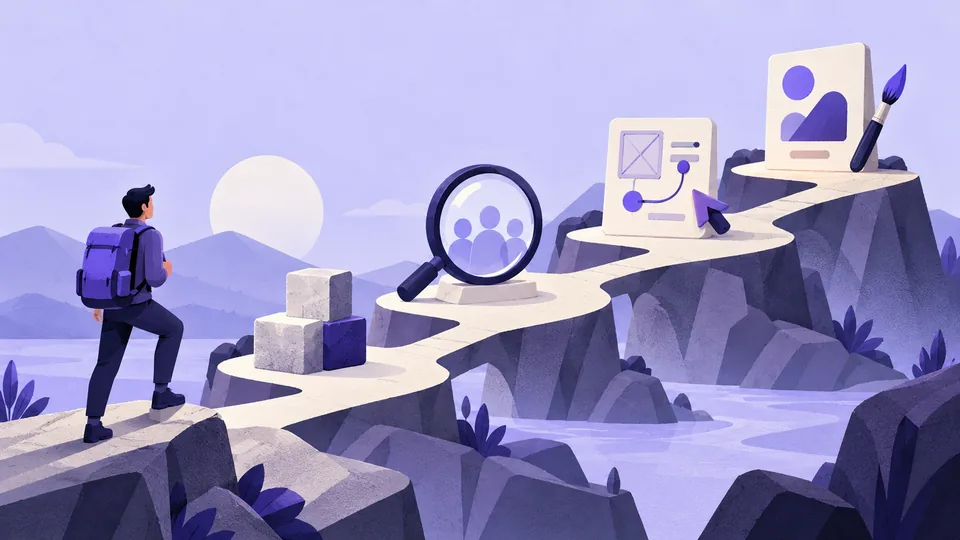 Conceptual illustration: UX Research Roadmap for Beginners