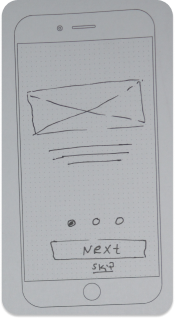 Paper wireframe — authentication states